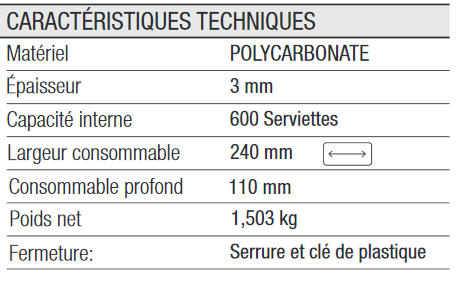 Distributeur essuie mains 600 feuilles