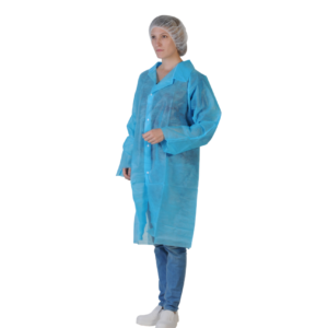 blouse plp non tisse 40 g bleue clair a pressions sans poche sans elastique