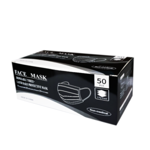 Boite masque 3 couches noir