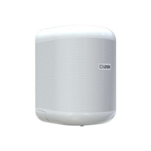 Distributeur de papier essuie mains à dévidage central blanc