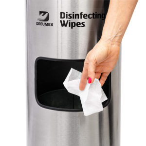 Distributeur et Poubelle Tout en Un Dreumex Acier Inoxydable Pour les 800 lingettes IIII